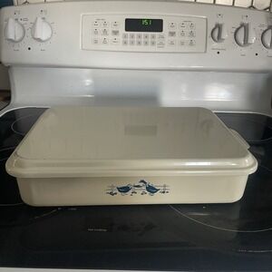 Vintage Foley Goose Aluminum Cake Baking Pan with Lid made USA Enamelware 9x13